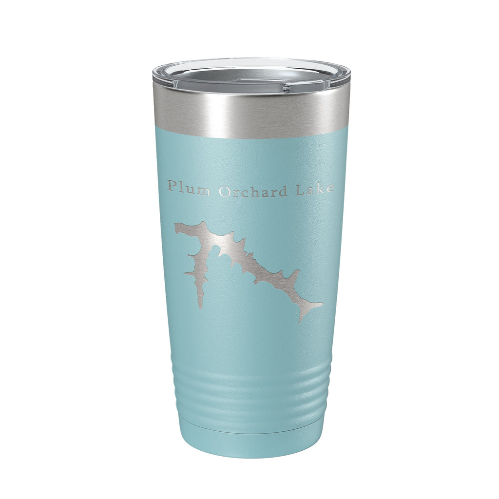 Plum Orchard Lake Map Tumbler Travel Mug Insulated Laser Engraved Coffee Cup West Virginia 20 oz