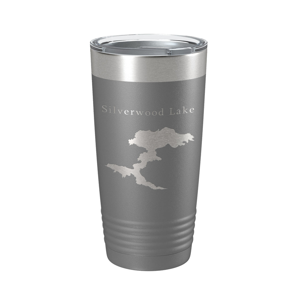 Silverwood Lake Map Tumbler Travel Mug Insulated Laser Engraved Coffee Cup California 20 oz