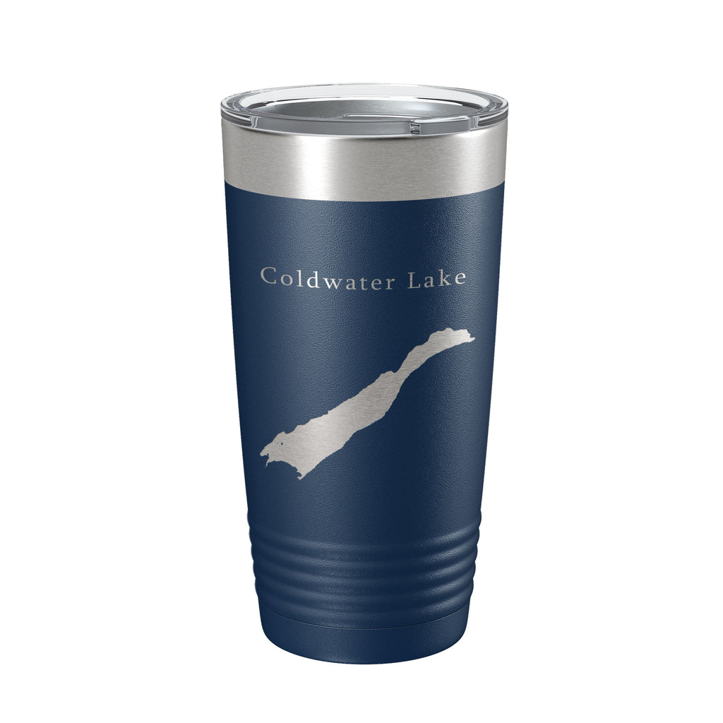 Coldwater Lake Map Tumbler Travel Mug Insulated Laser Engraved Coffee Cup Washington 20 oz