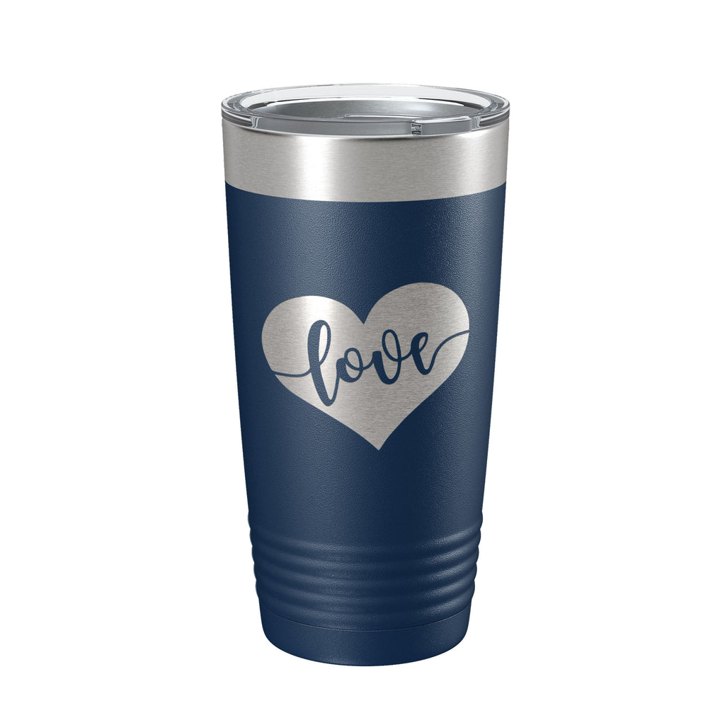 Love Tumbler Valentine's Day Heart Travel Mug Insulated Laser Engraved Coffee Cup 20 oz