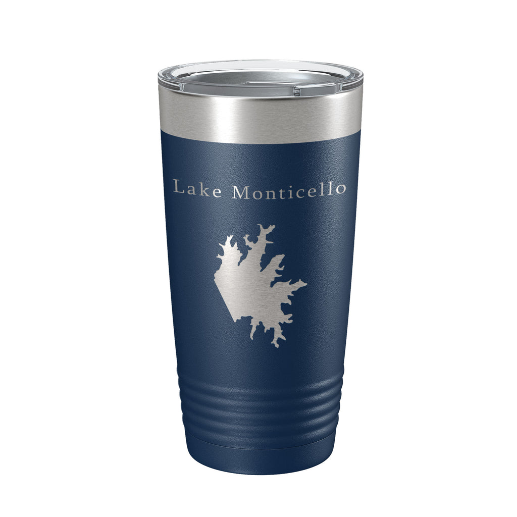 Lake Monticello Map Tumbler Travel Mug Insulated Laser Engraved Coffee Cup Arkansas 20 oz