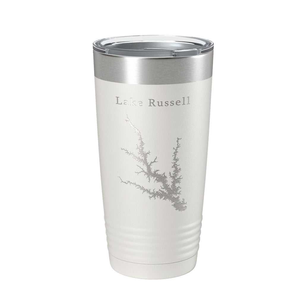 Lake Russell Map Tumbler Travel Mug Insulated Laser Engraved Coffee Cup Richard B. Georgia South Carolina 20 oz