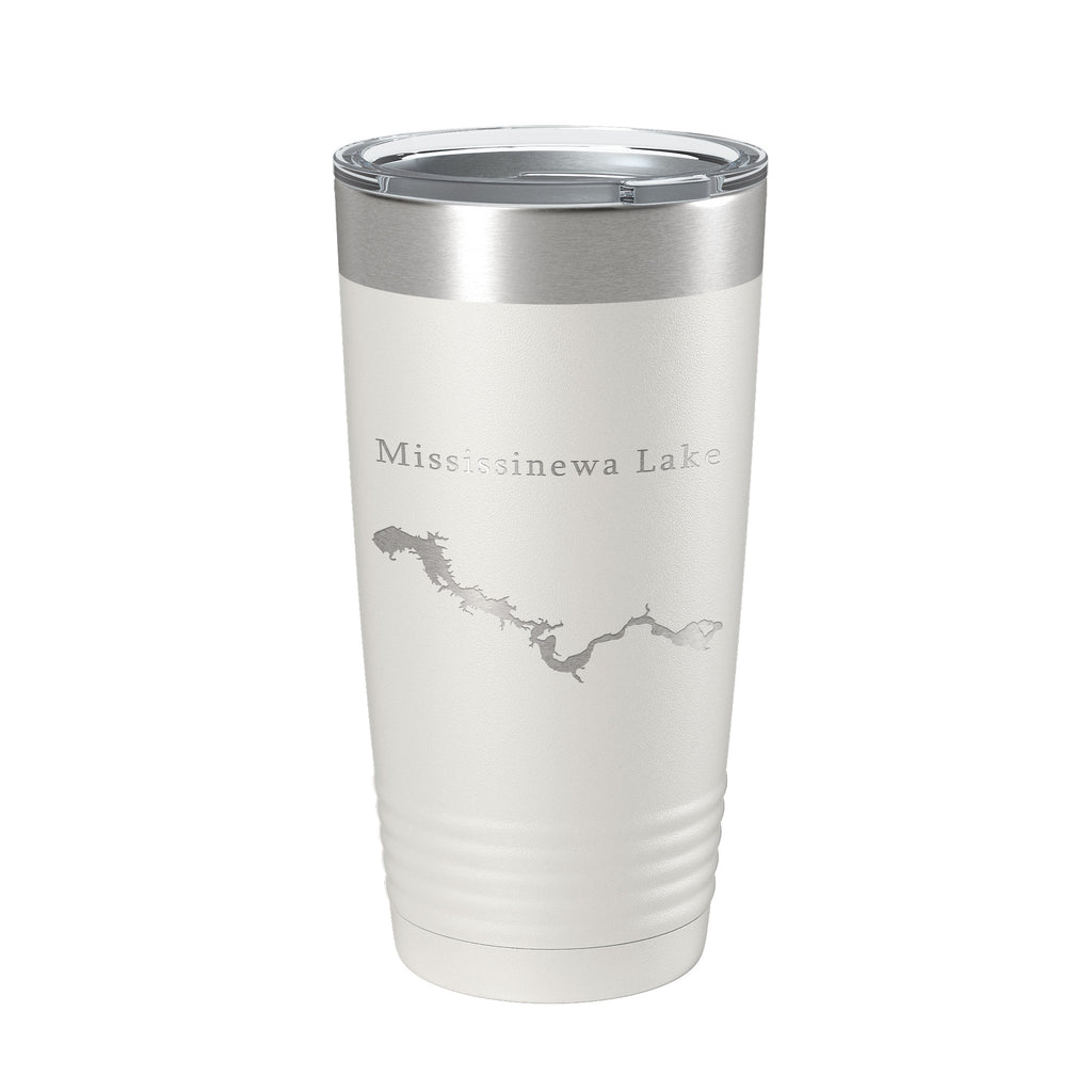 Mississinewa Lake Map Tumbler Travel Mug Insulated Laser Engraved Coffee Cup River Indiana 20 oz