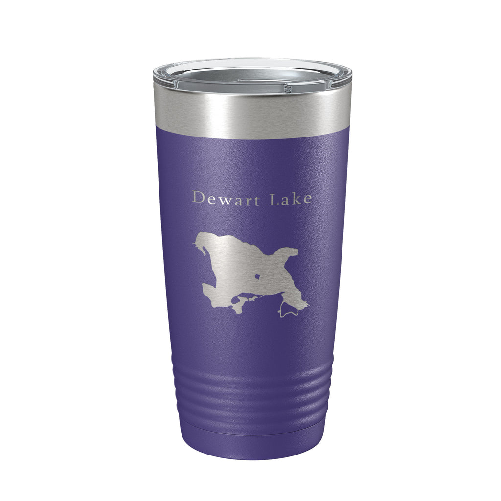 Dewart Lake Map Tumbler Travel Mug Insulated Laser Engraved Coffee Cup Indiana 20 oz