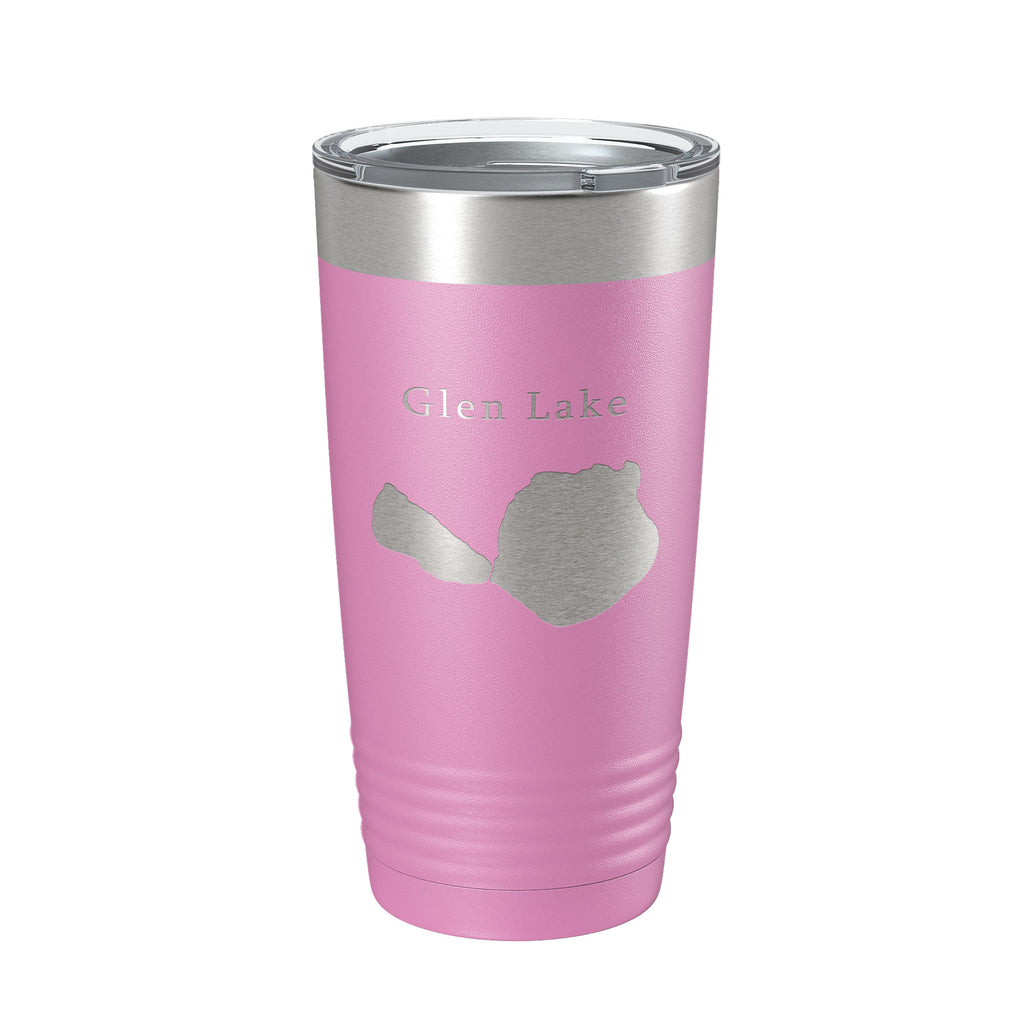 Big & Little Glen Lakes Map Tumbler Travel Mug Insulated Laser Engraved Coffee Cup Michigan 20 oz