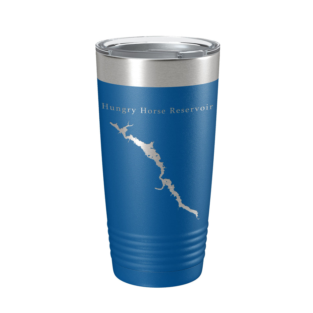 Hungry Horse Reservoir Tumbler Lake Map Travel Mug Insulated Laser Engraved Coffee Cup Montana 20 oz