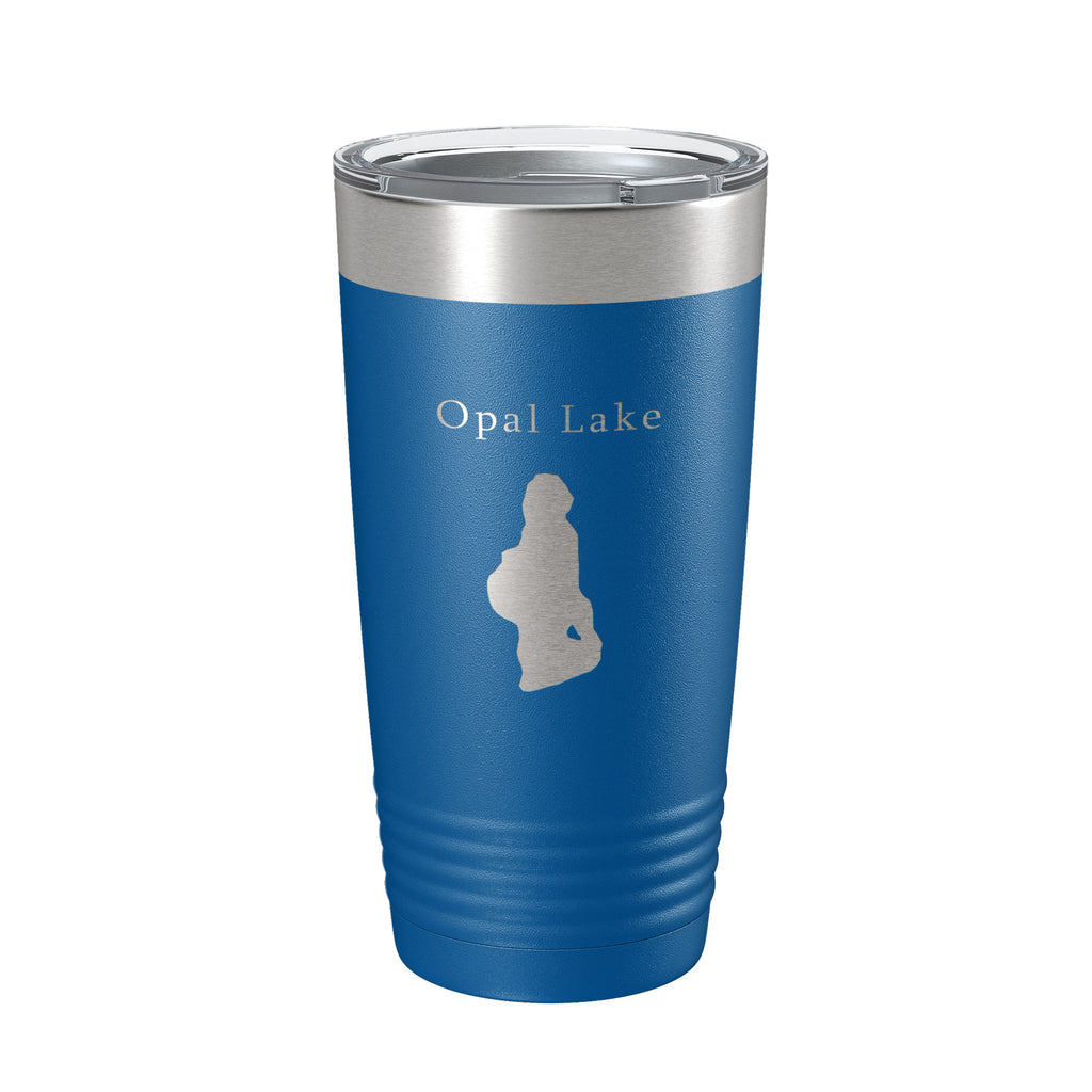 Opal Lake Map Tumbler Travel Mug Insulated Laser Engraved Coffee Cup Michigan 20 oz