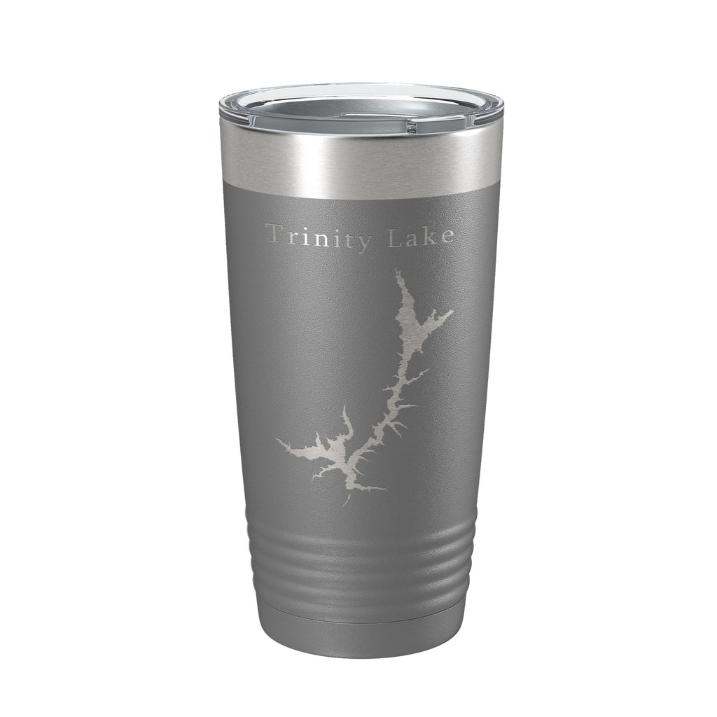 Trinity Lake Clair Engle Map Tumbler Travel Mug Insulated Laser Engraved Coffee Cup California 20 oz