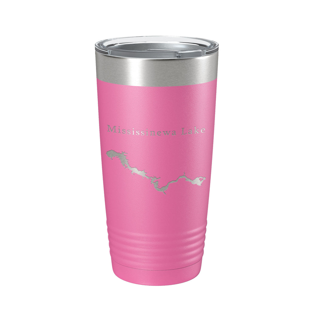 Mississinewa Lake Map Tumbler Travel Mug Insulated Laser Engraved Coffee Cup River Indiana 20 oz