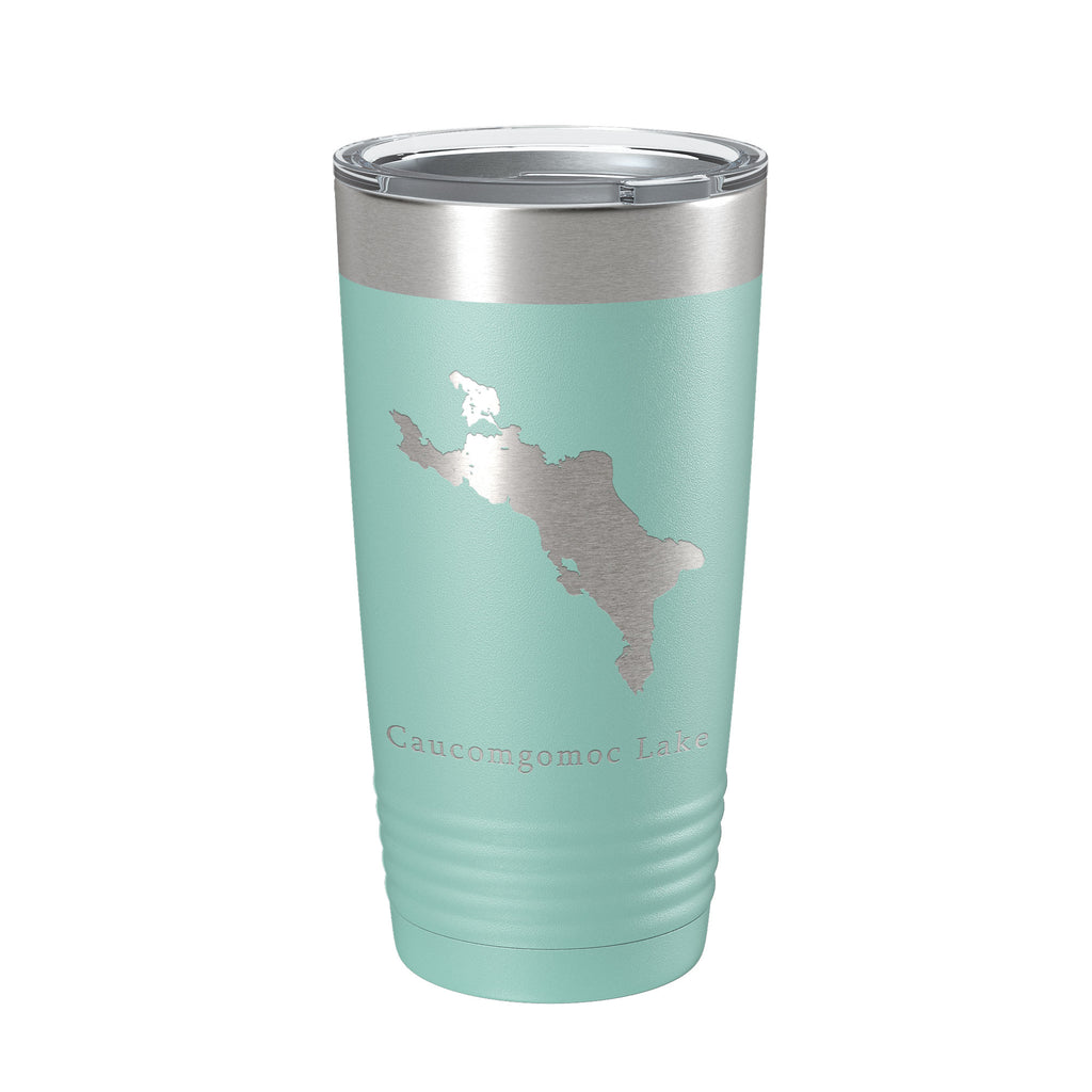 Caucomgomoc Lake Map Tumbler Travel Mug Insulated Laser Engraved Coffee Cup Maine 20 oz