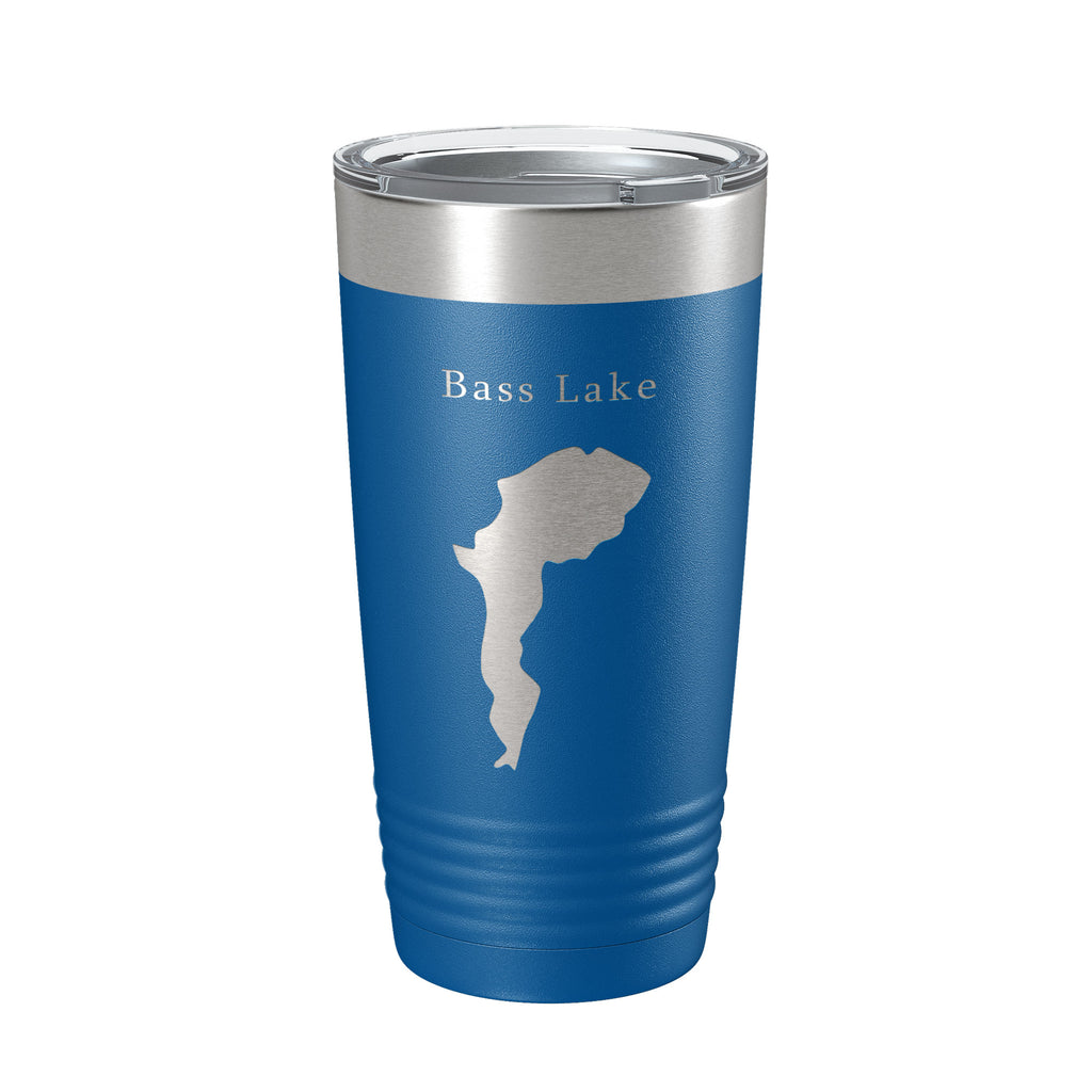 Bass Lake Map Tumbler Travel Mug Insulated Laser Engraved Coffee Cup North Carolina 20 oz