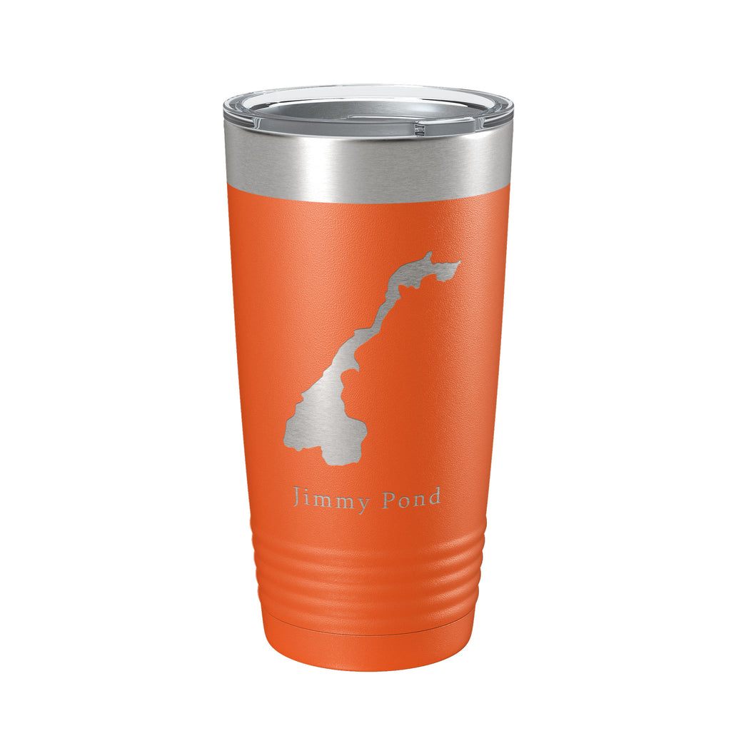 Jimmy Pond Tumbler Lake Map Travel Mug Insulated Laser Engraved Coffee Cup Maine 20 oz