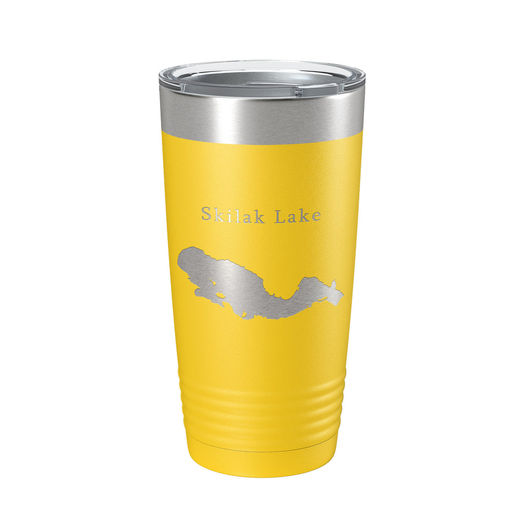 Skilak Lake Map Tumbler Travel Mug Insulated Laser Engraved Coffee Cup Alaska 20 oz