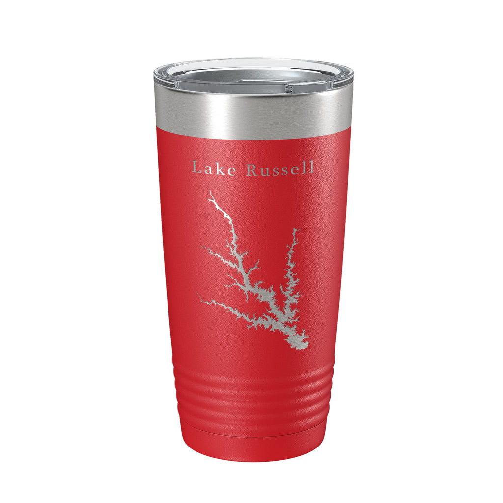 Lake Russell Map Tumbler Travel Mug Insulated Laser Engraved Coffee Cup Richard B. Georgia South Carolina 20 oz