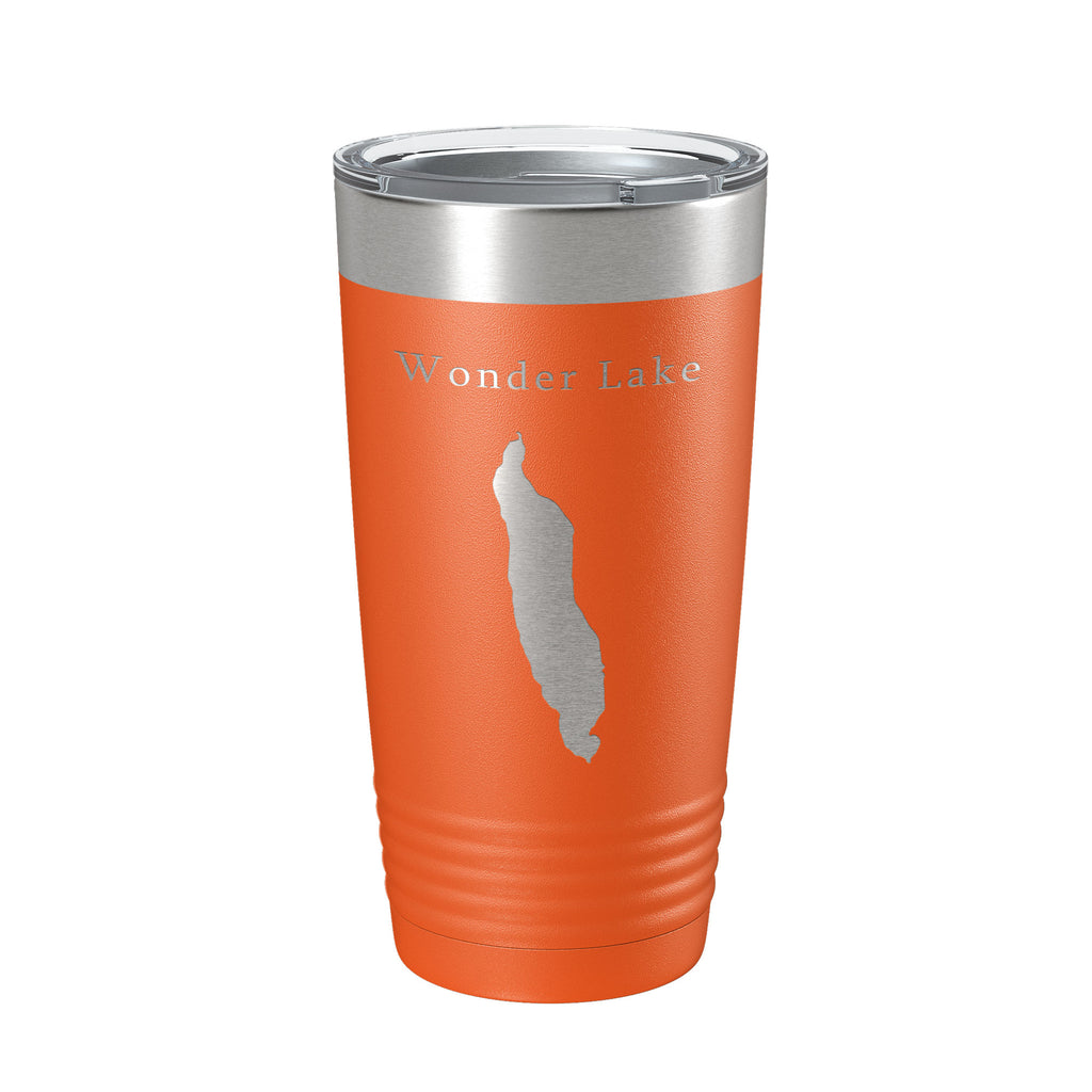 Wonder Lake Map Tumbler Travel Mug Insulated Laser Engraved Coffee Cup Alaska 20 oz