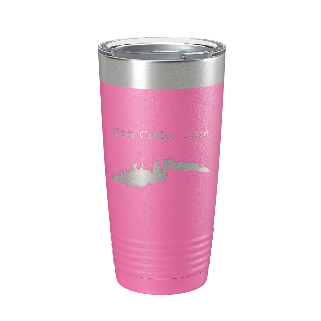 San Carlos Lake Map Tumbler Travel Mug Insulated Laser Engraved Coffee Cup Arizona 20 oz