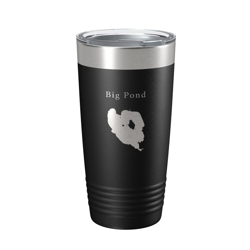 Big Pond Tumbler Lake Map Travel Mug Insulated Laser Engraved Coffee Cup Massachusetts 20 oz