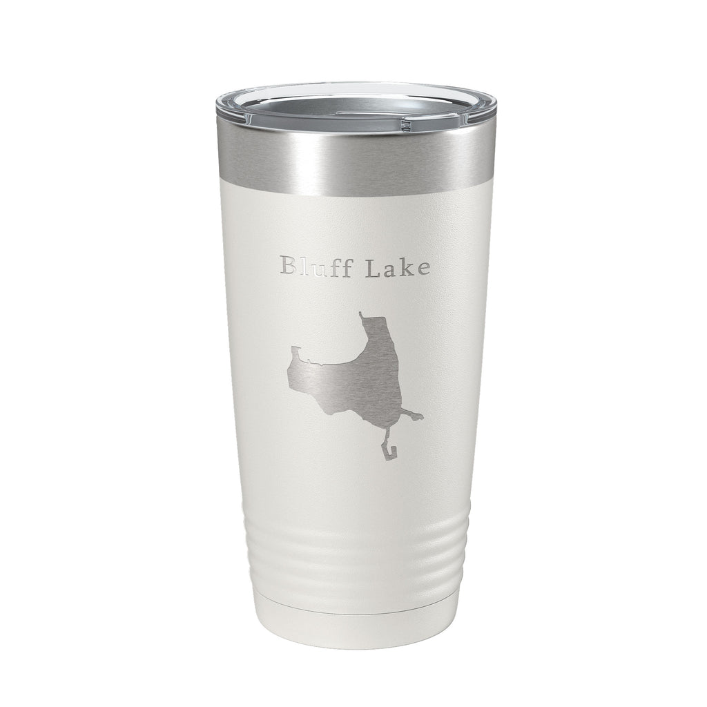 Bluff Lake Map Tumbler Travel Mug Insulated Laser Engraved Coffee Cup Illinois 20 oz