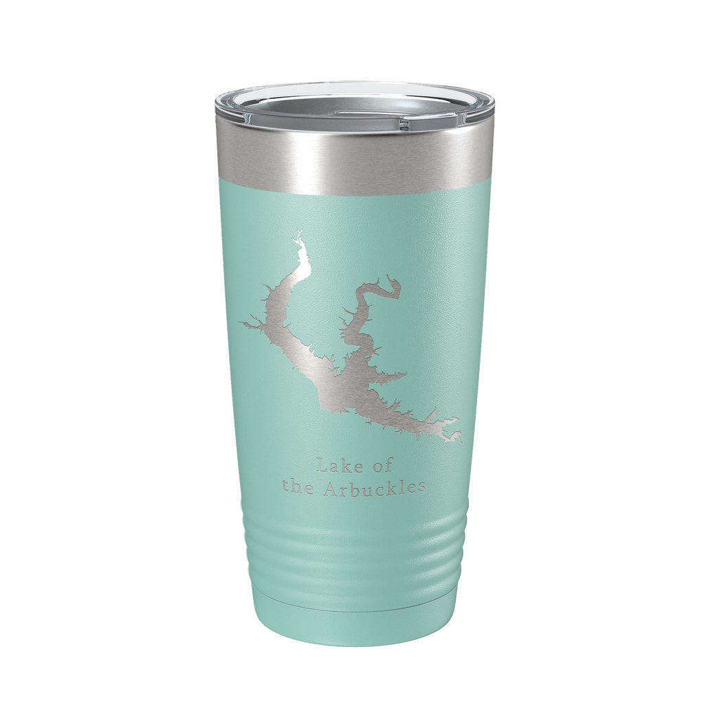 Lake of the Arbuckles Map Tumbler Travel Mug Insulated Laser Engraved Coffee Cup Oklahoma 20 oz