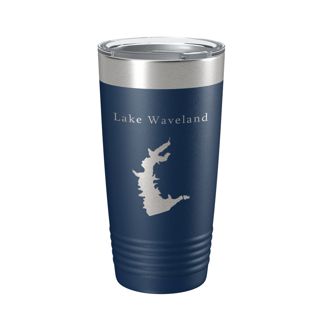 Lake Waveland Map Tumbler Travel Mug Insulated Laser Engraved Coffee Cup Indiana 20 oz