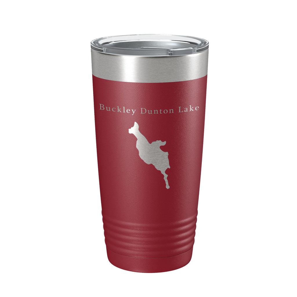 Buckley Dunton Lake Map Tumbler Travel Mug Insulated Laser Engraved Coffee Cup Massachusetts 20 oz