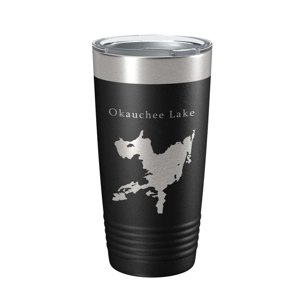 Okauchee Lake Map Tumbler Travel Mug Insulated Laser Engraved Coffee Cup Wisconsin 20 oz