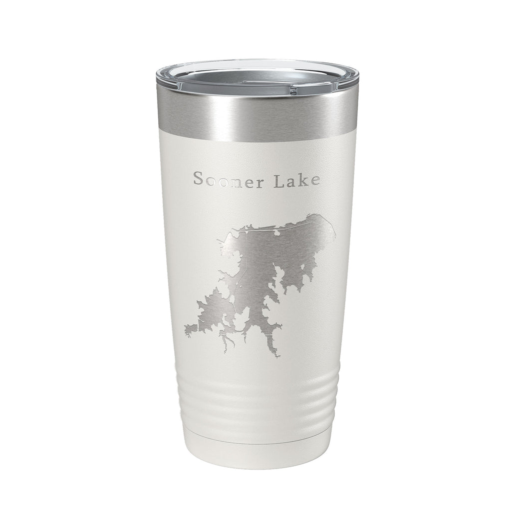 Sooner Lake Map Tumbler Travel Mug Insulated Laser Engraved Coffee Cup Oklahoma 20 oz