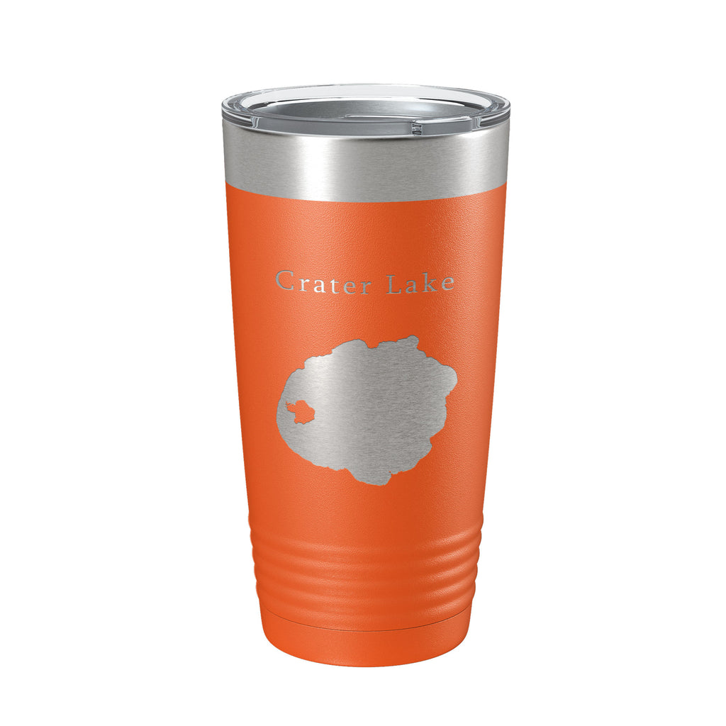 Crater Lake Map Tumbler Travel Mug Insulated Laser Engraved Coffee Cup Oregon 20 oz