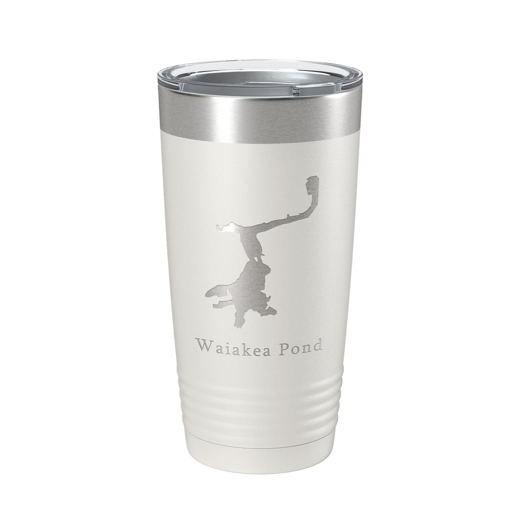 Waiakea Pond Tumbler Lake Map Travel Mug Insulated Laser Engraved Coffee Cup Hawaii 20 oz