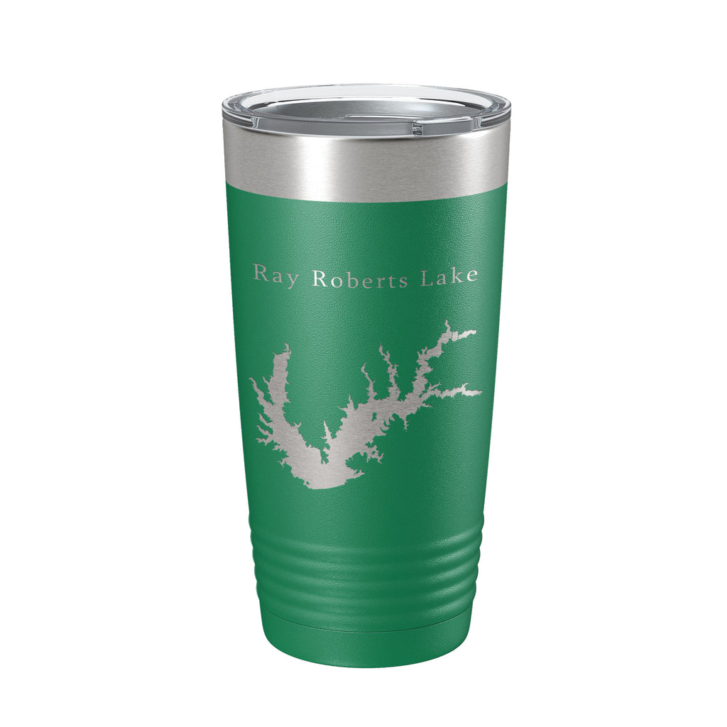 Ray Roberts Lake Map Tumbler Travel Mug Insulated Laser Engraved Coffee Cup Texas 20 oz