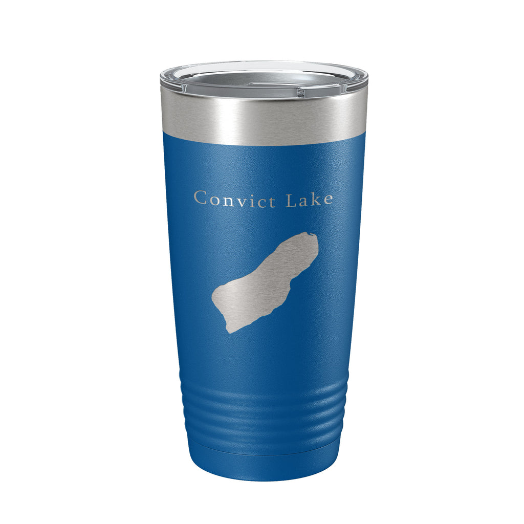 Convict Lake Map Tumbler Travel Mug Insulated Laser Engraved Coffee Cup California 20 oz