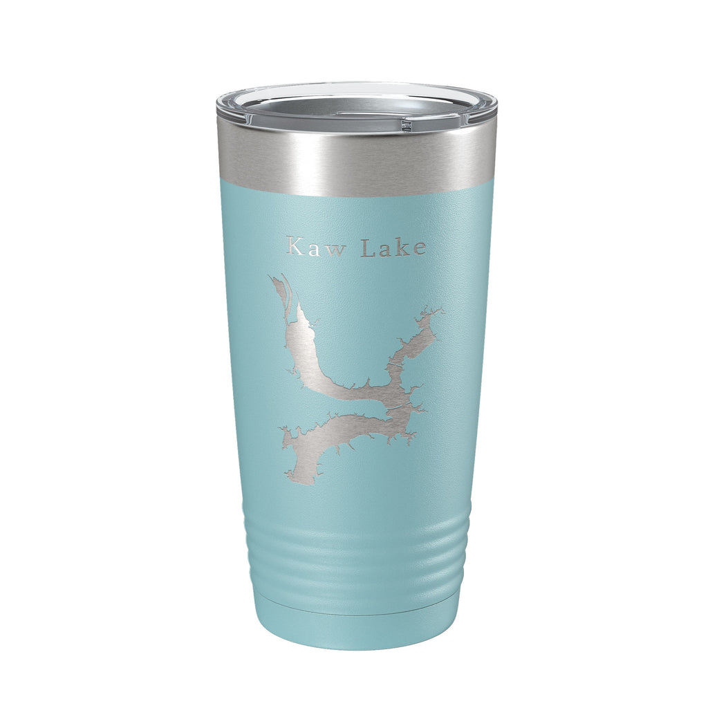 Kaw Lake Map Tumbler Travel Mug Insulated Laser Engraved Coffee Cup Oklahoma 20 oz