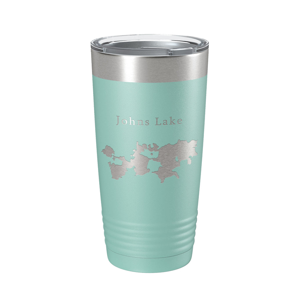 Johns Lake Map Tumbler Travel Mug Insulated Laser Engraved Coffee Cup Florida 20 oz