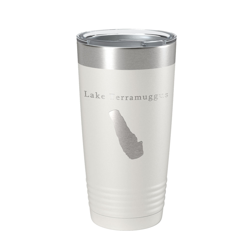 Lake Terramuggus Map Tumbler Travel Mug Insulated Laser Engraved Coffee Cup Connecticut 20 oz