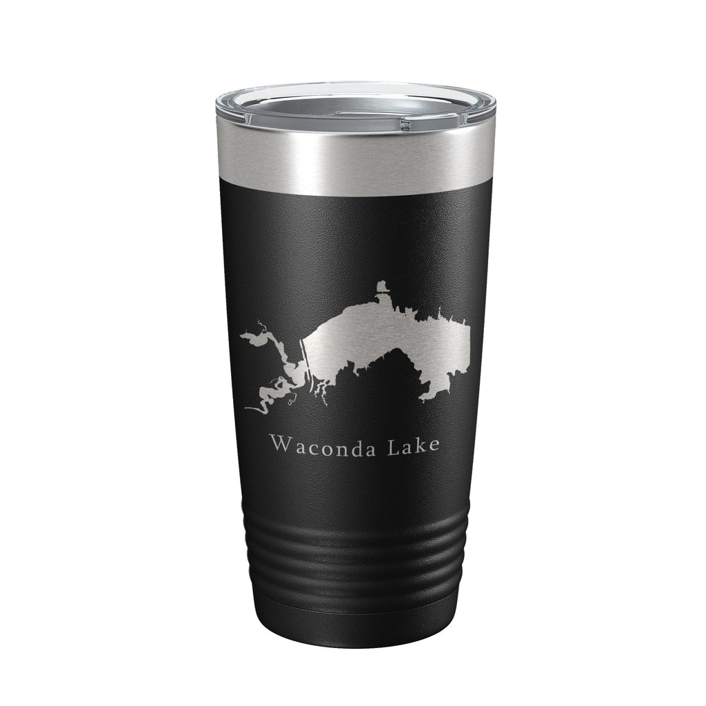 Waconda Lake Map Tumbler Travel Mug Insulated Laser Engraved Coffee Cup Kansas 20 oz