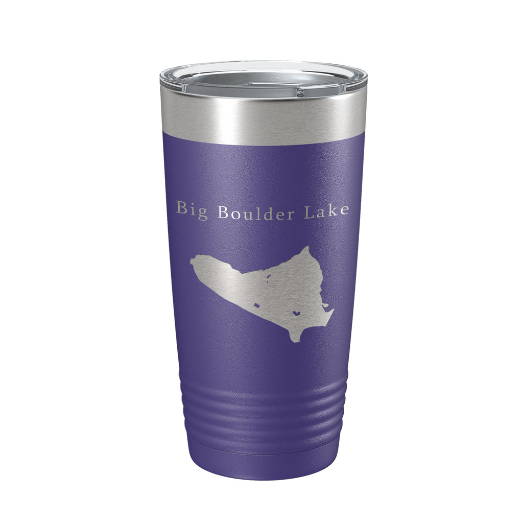 Big Boulder Lake Map Tumbler Travel Mug Insulated Laser Engraved Coffee Cup Pennsylvania 20 oz