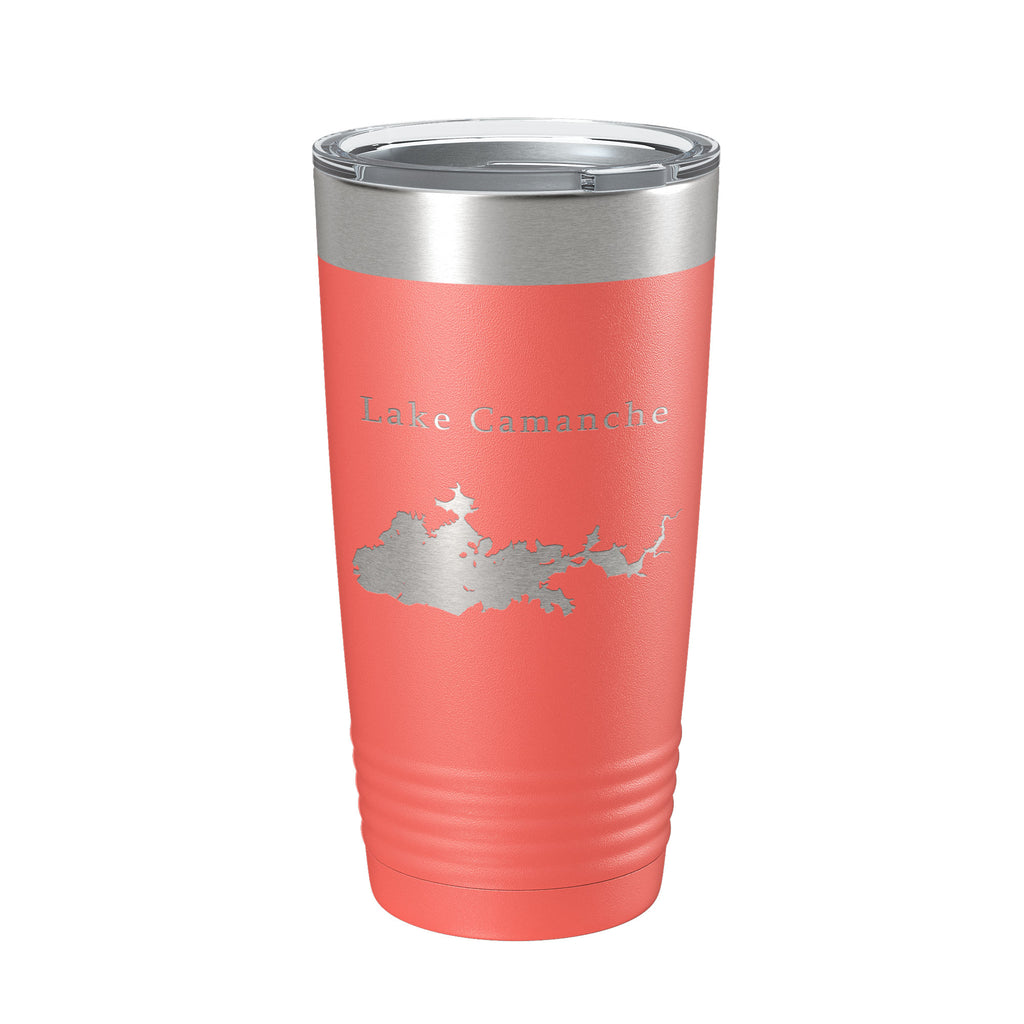 Lake Camanche Map Tumbler Travel Mug Insulated Laser Engraved Coffee Cup California 20 oz