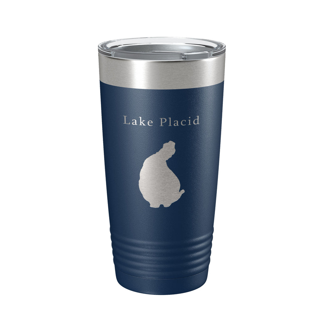 Lake Placid Map Tumbler Travel Mug Insulated Laser Engraved Coffee Cup Florida 20 oz