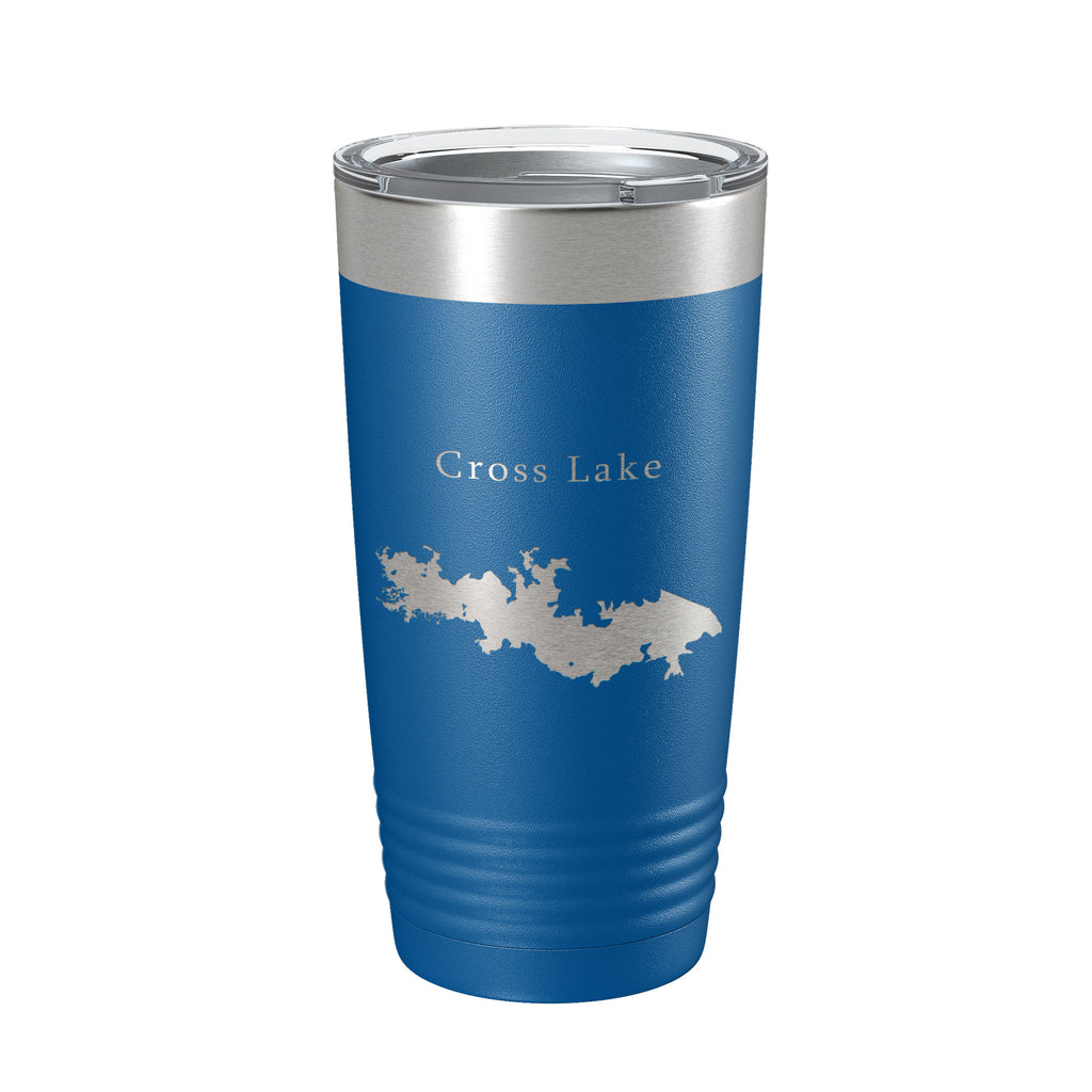 Cross Lake Map Tumbler Travel Mug Insulated Laser Engraved Coffee Cup Shreveport Louisiana 20 oz