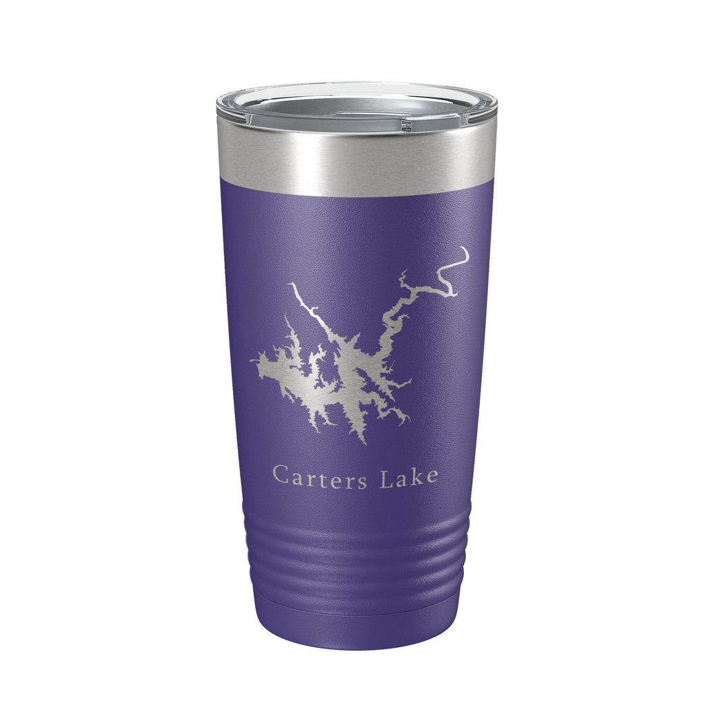 Carters Lake Map Tumbler Travel Mug Insulated Laser Engraved Coffee Cup Georgia 20 oz