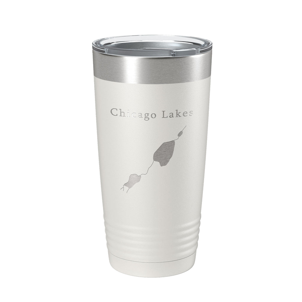 Chicago Lakes Map Tumbler Travel Mug Insulated Laser Engraved Coffee Cup Colorado 20 oz