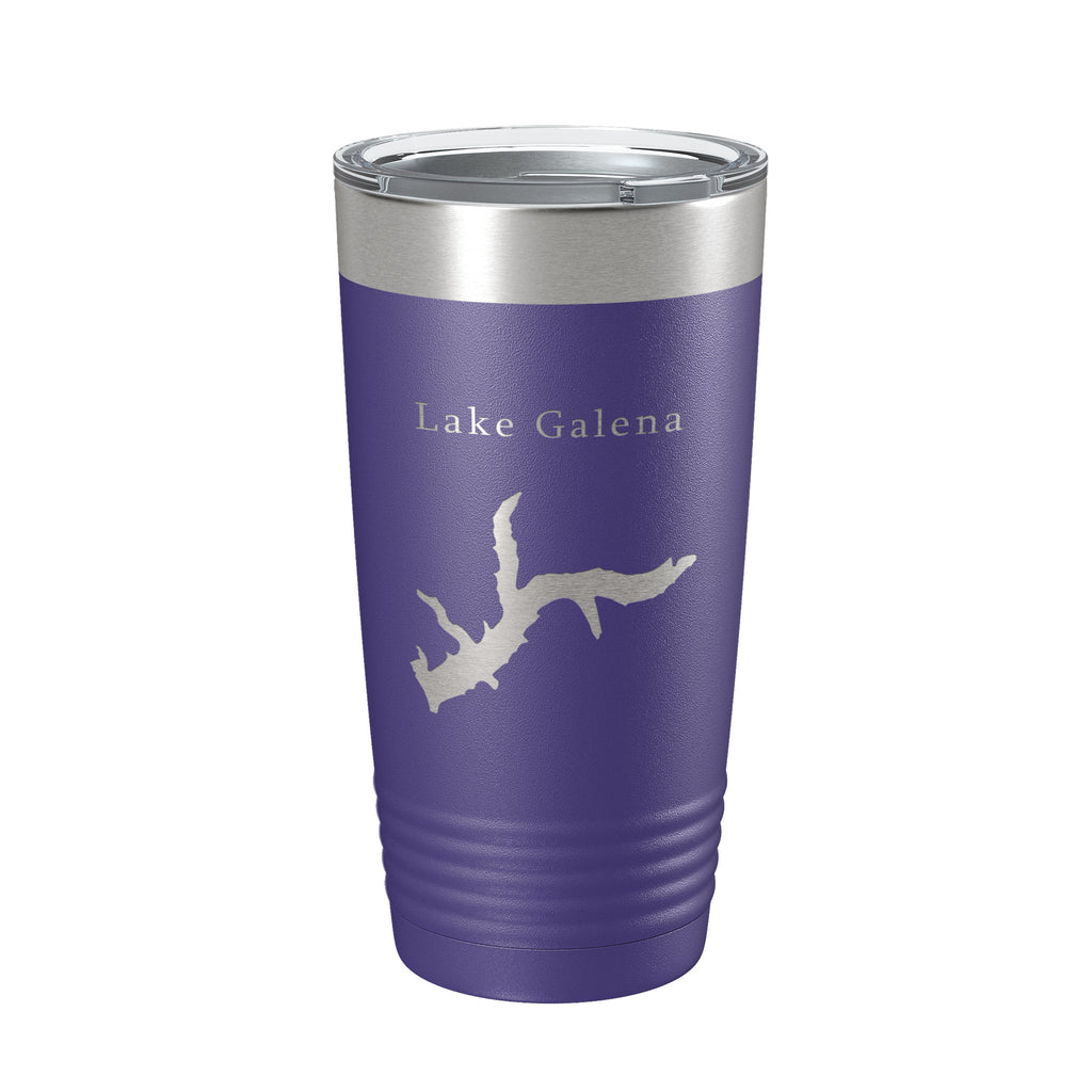 Lake Galena Map Tumbler Travel Mug Insulated Laser Engraved Coffee Cup Illinois 20 oz