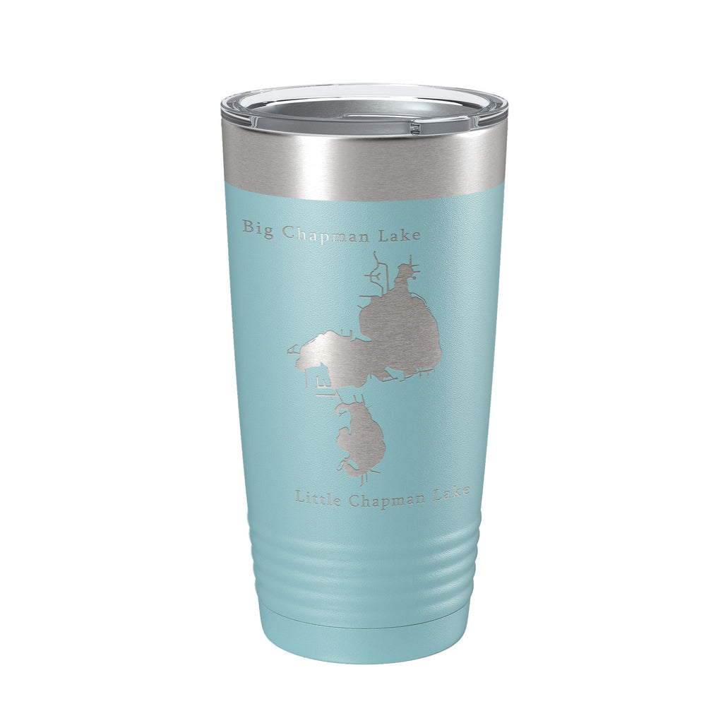 Chapman Lakes Map Tumbler Travel Mug Insulated Laser Engraved Coffee Cup Indiana 20 oz