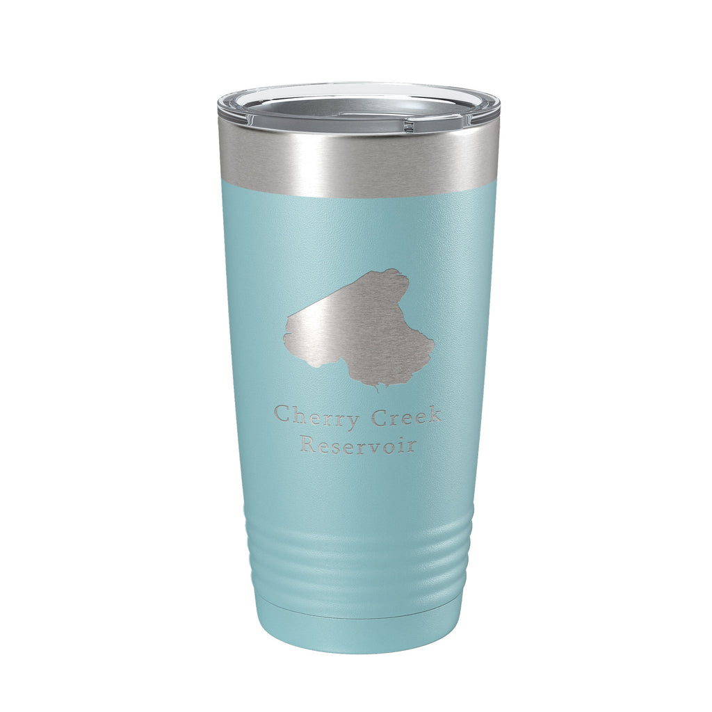 Cherry Creek Reservoir Tumbler Lake Map Travel Mug Insulated Laser Engraved Coffee Cup Colorado 20 oz