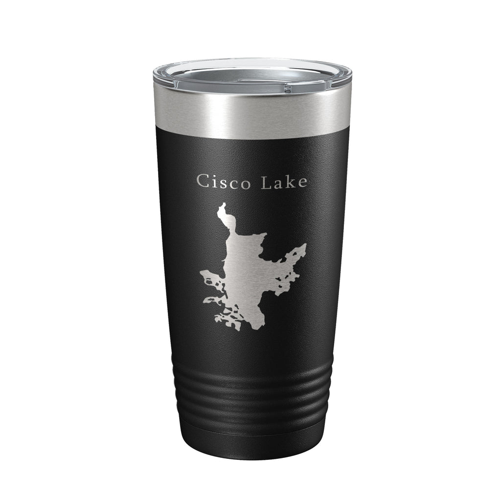 Cisco Lake Map Tumbler Travel Mug Insulated Laser Engraved Coffee Cup Michigan 20 oz