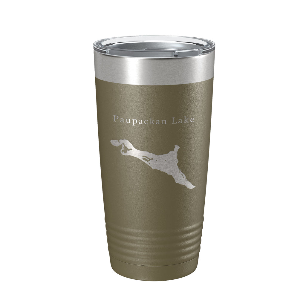 Paupackan Lake Map Tumbler Travel Mug Insulated Laser Engraved Coffee Cup Pennsylvania 20 oz