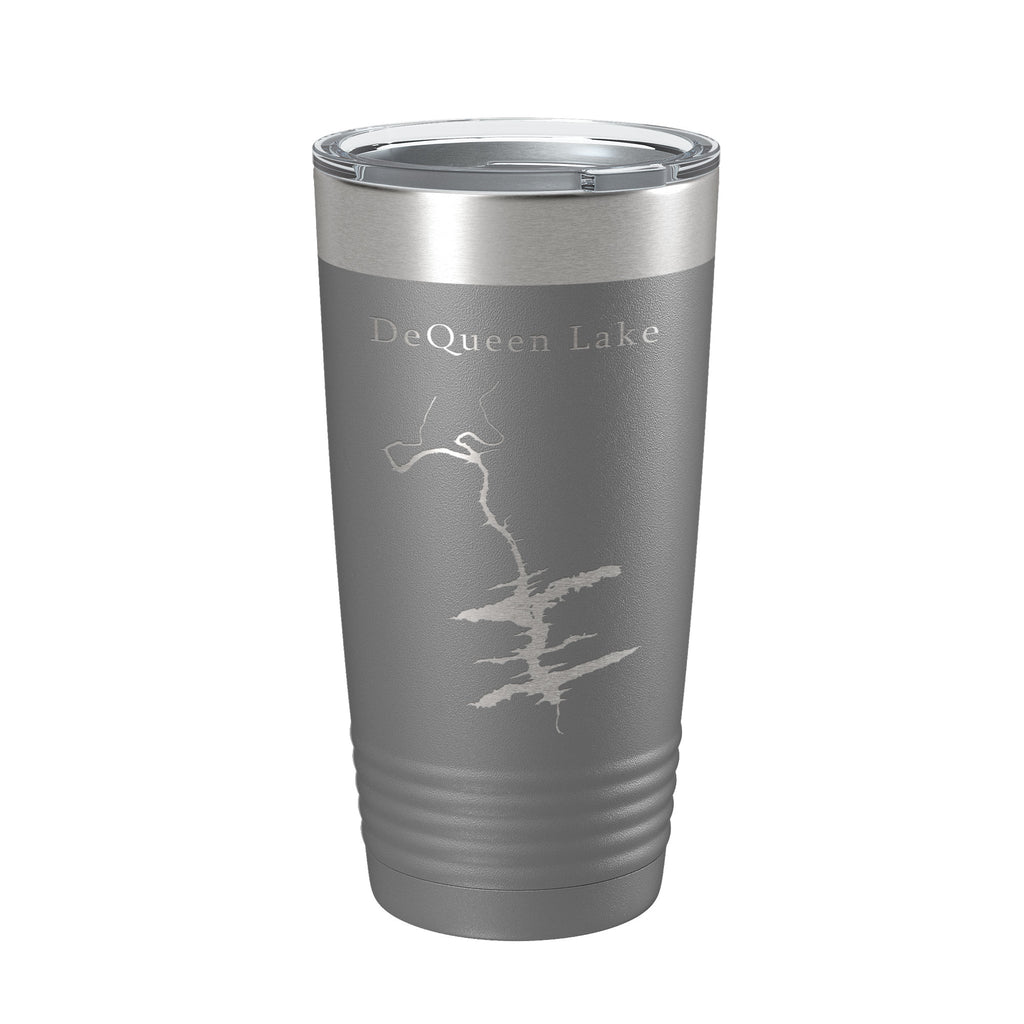 DeQueen Lake Map Tumbler Travel Mug Insulated Laser Engraved Coffee Cup Arkansas 20 oz