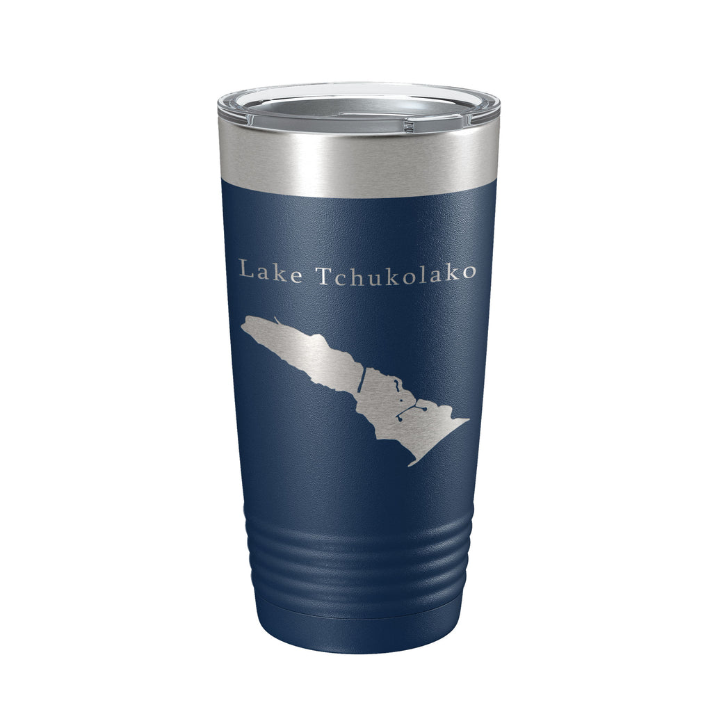 Lake Tchukolako Map Tumbler Travel Mug Insulated Laser Engraved Coffee Cup Georgia 20 oz