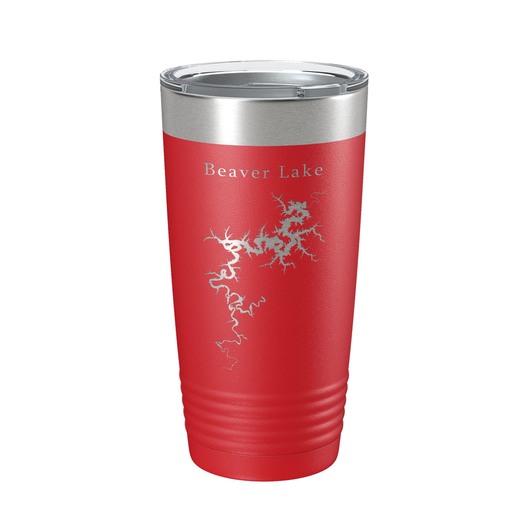 Beaver Lake Map Tumbler Travel Mug Insulated Laser Engraved Coffee Cup Arkansas 20 oz