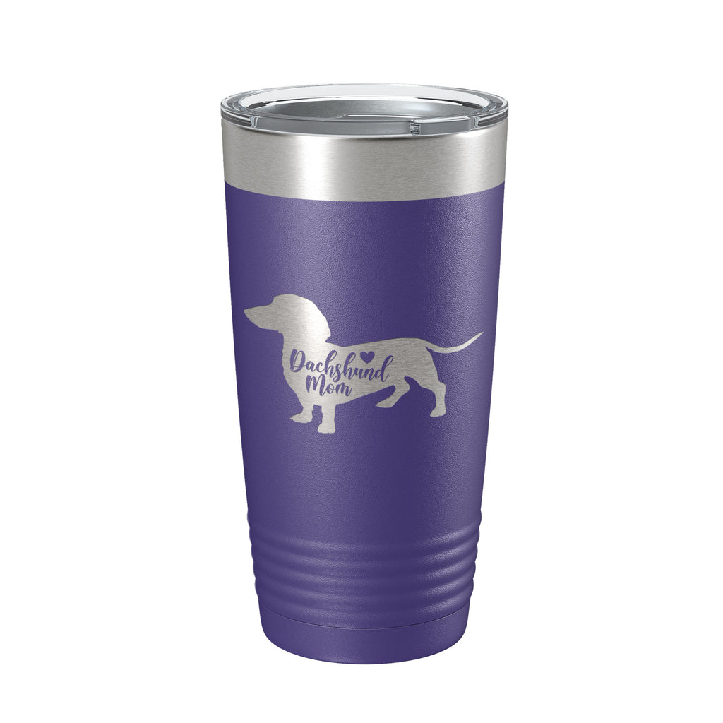 Dachshund Mom Tumbler Dog Travel Mug Gift Insulated Laser Engraved Coffee Cup 20 oz